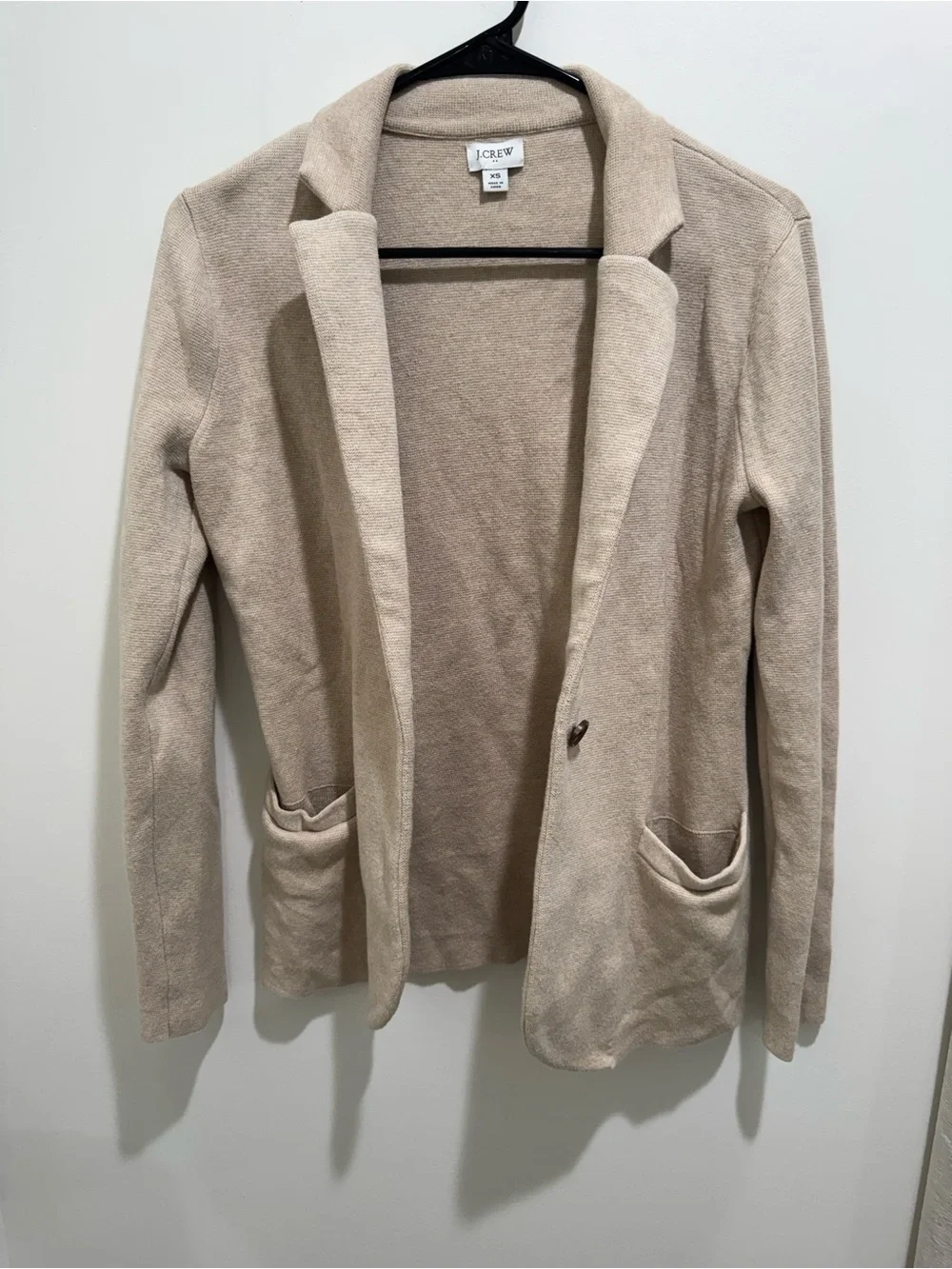 J.Crew Cotton Sweater Blazer‎ Cardigan Oatmeal Beige XS